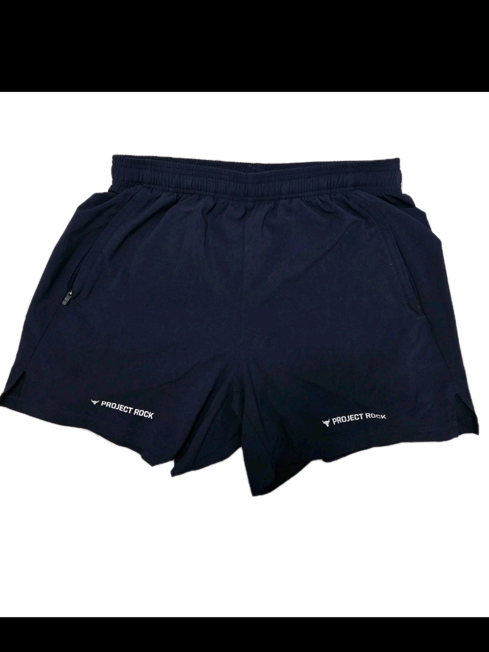 Under Armour Project Rock 5" Woven Training Shorts Mens Medium Navy Blue 1380178